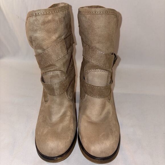 SM New York Women’s Boot Size 8 Tan Fleece Lined 3” Chunk Heel EUC - Picture 3 of 10